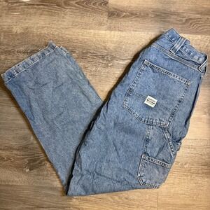 Levi Strauss Signature Carpenter Jeans Mens W36 L32 Light Wash‎ Denim Work Pants